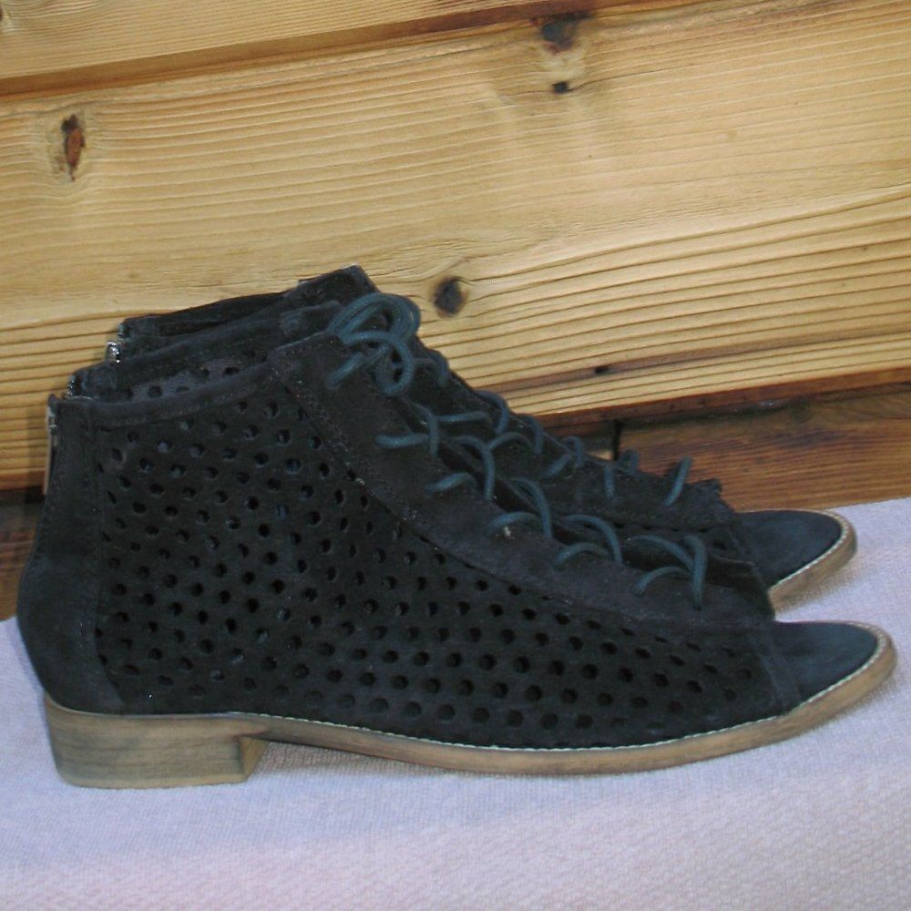 Black Laser Cut Booties - Picture 3 of 8